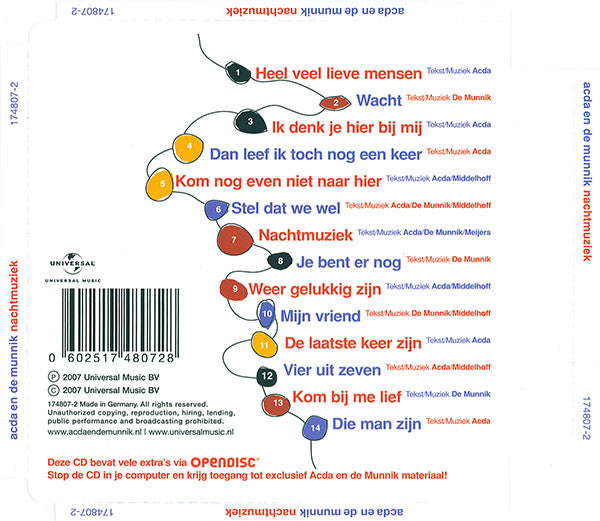 Acda en de Munnik : Nachtmuziek (CD, Album, Enh, O-c)