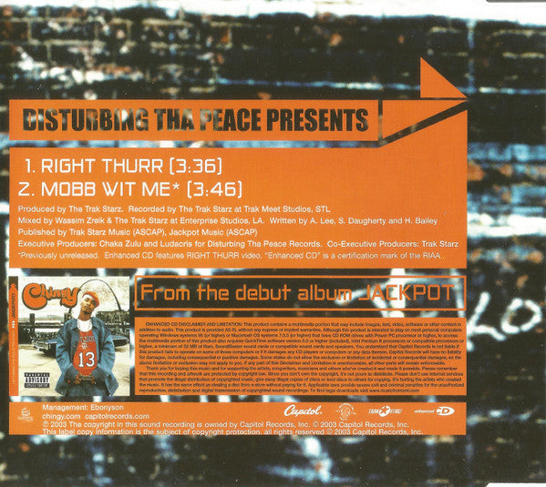 Chingy : Right Thurr (CD, Single, Enh)