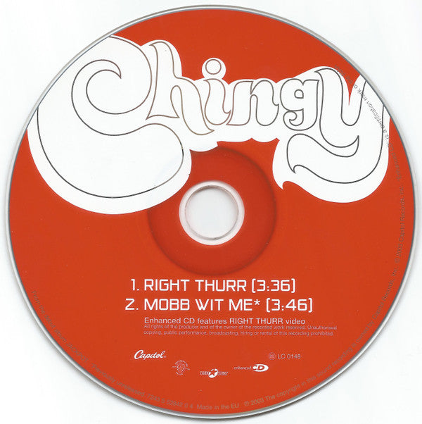 Chingy : Right Thurr (CD, Single, Enh)