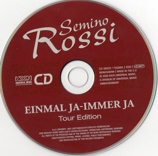 Semino Rossi : Einmal Ja - Immer Ja (Tour Edition) (CD, Album)