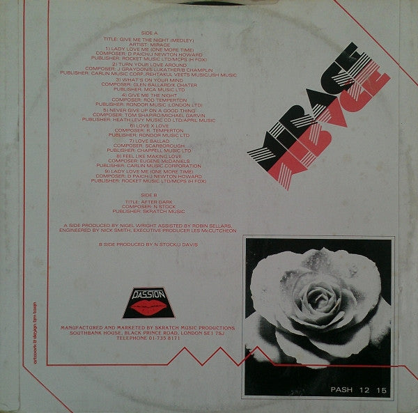 Mirage (12) : Give Me The Night (Medley) (12", P/Mixed, Pic)