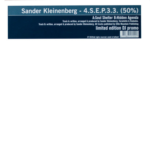 Sander Kleinenberg : 4.S.E.P.3.3. (50%) (12", Ltd, Promo)