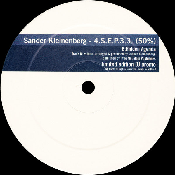 Sander Kleinenberg : 4.S.E.P.3.3. (50%) (12", Ltd, Promo)