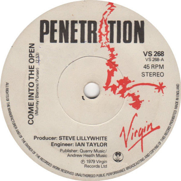 Penetration (2) : Come Into The Open (7", Single)