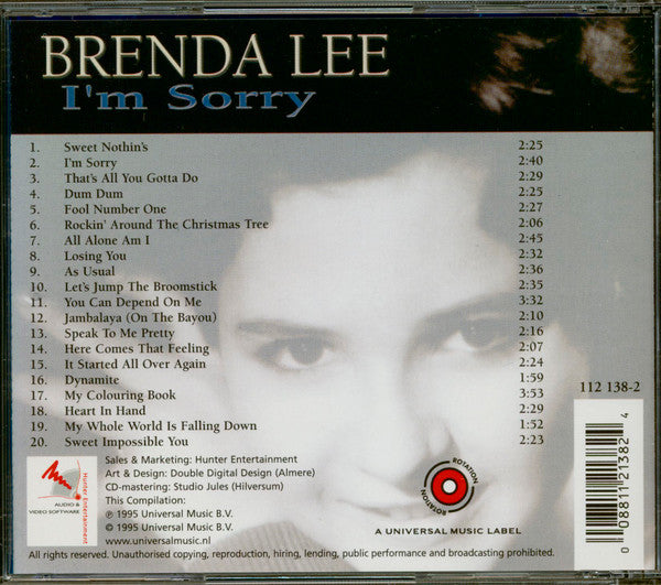 Brenda Lee : I'm Sorry (CD, Comp, RE)