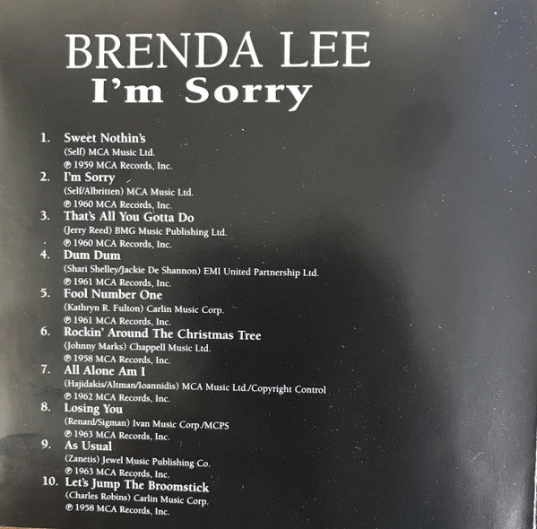 Brenda Lee : I'm Sorry (CD, Comp, RE)