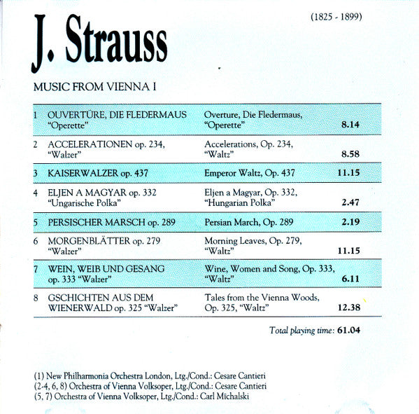 Johann Strauss Jr. : Music From Vienna I. (CD, Comp)