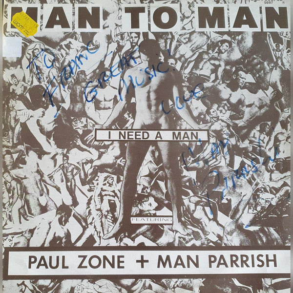Man 2 Man Featuring Paul Zone + Man Parrish : I Need A Man (12", Single)