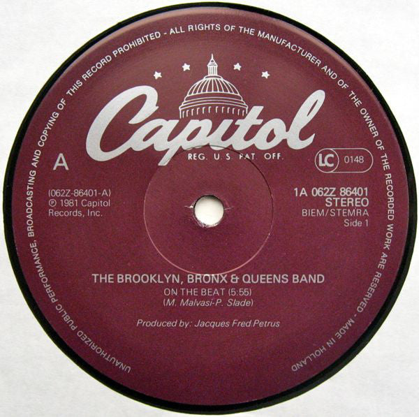The Brooklyn, Bronx & Queens Band : On The Beat (12", Single)