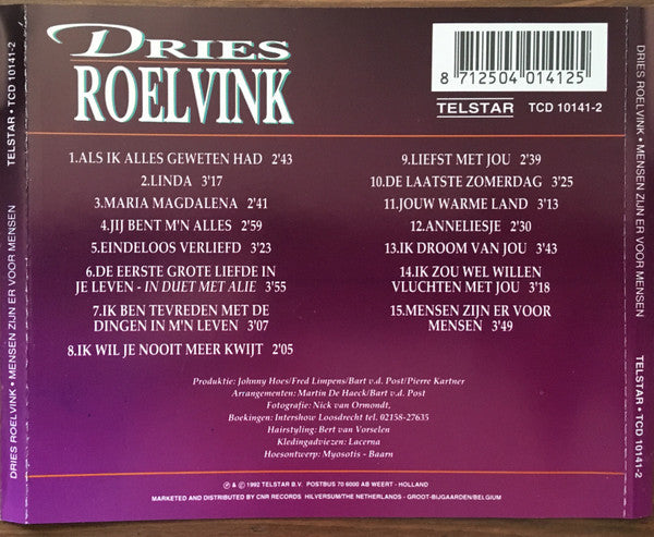 Dries Roelvink : Mensen Zijn Er Voor Mensen (CD, Album)