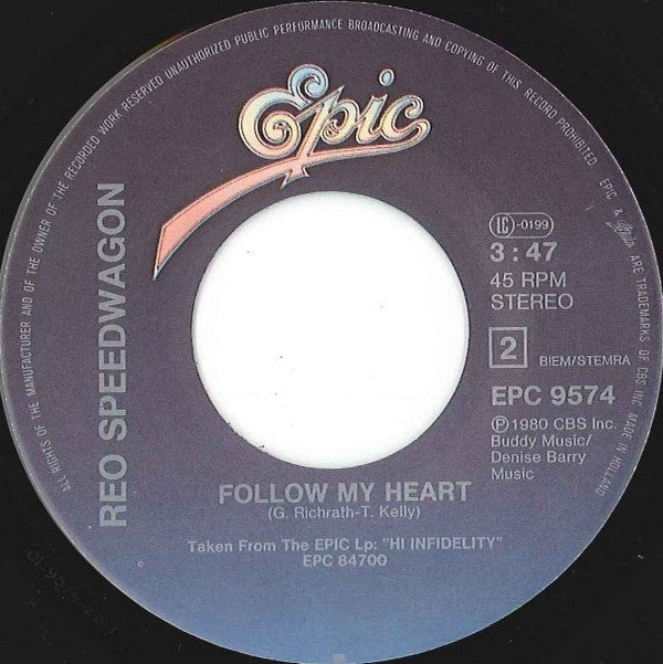 REO Speedwagon : Don't Let Him Go (7", Single)