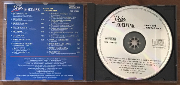 Dries Roelvink : Live In Concert (CD, Album)
