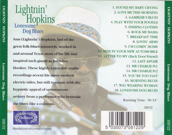 Lightnin' Hopkins : Lonesome Dog Blues (CD, Comp)