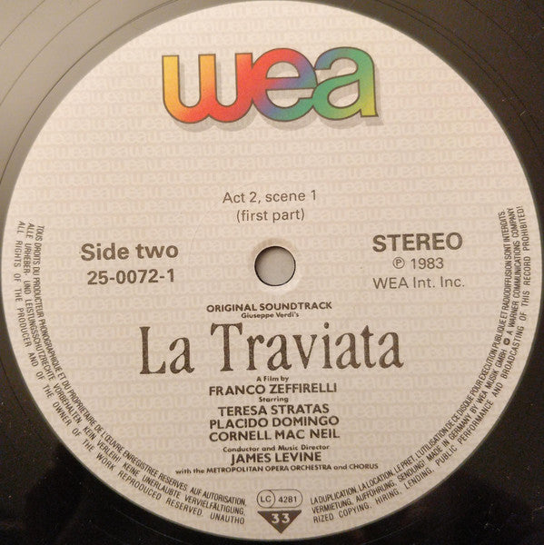 Giuseppe Verdi - James Levine (2) With The Metropolitan Opera Orchestra* And Chorus* : La Traviata (2xLP, NO )