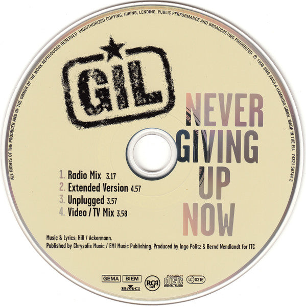 Gil (2) : Never Giving Up Now (CD, Maxi)