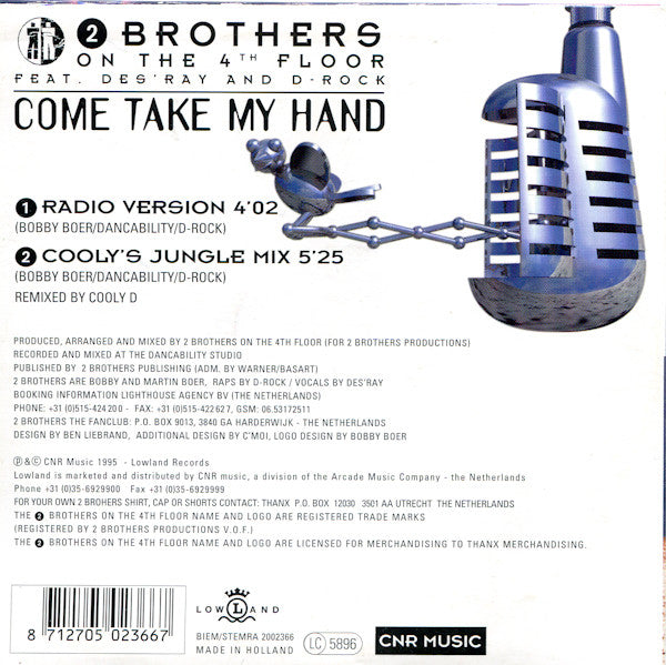 2 Brothers On The 4th Floor Feat. Des'Ray And D-Rock : Come Take My Hand (CD, Single)