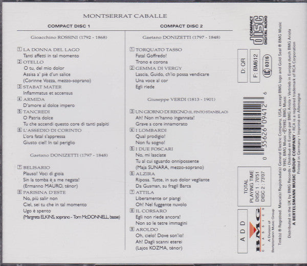 Montserrat Caballé : Rossini / Donizetti / Verdi: Rarities (2xCD, Comp)