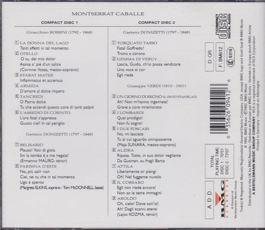 Montserrat Caballé : Rossini / Donizetti / Verdi: Rarities (2xCD, Comp)