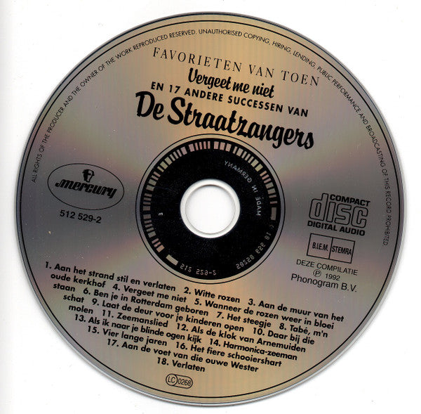 De Straatzangers : Vergeet Me Niet En 17 Andere Successen Van (CD, Comp)