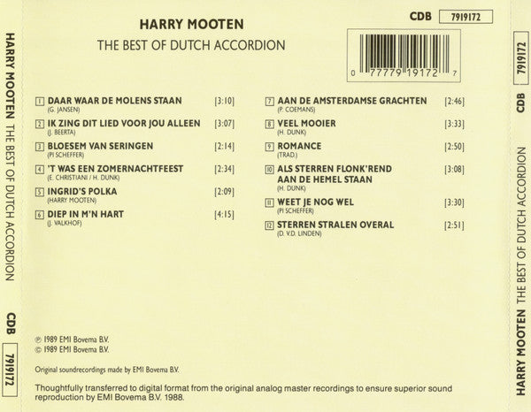 Harry Mooten : The Best Of Dutch Accordion (CD, Album, RE)