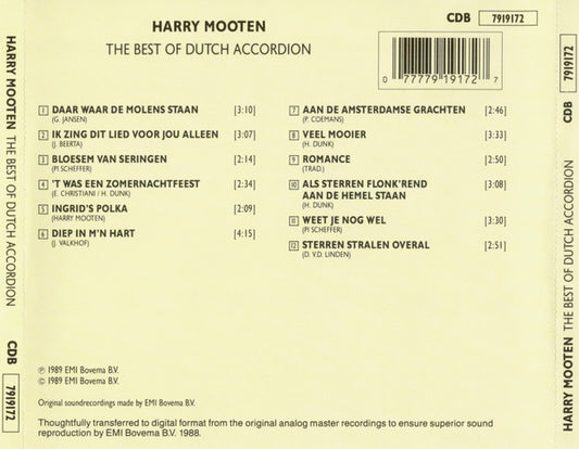 Harry Mooten : The Best Of Dutch Accordion (CD, Album, RE)