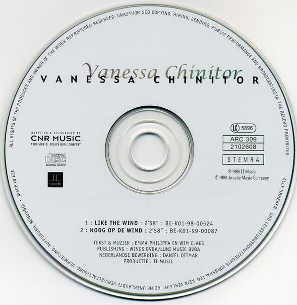 Vanessa Chinitor : Like The Wind (CD, Single)