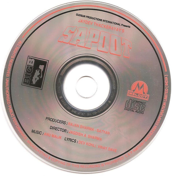 Anu Malik, Dev Kohli, Vinay Dave : Sapoot (CD)