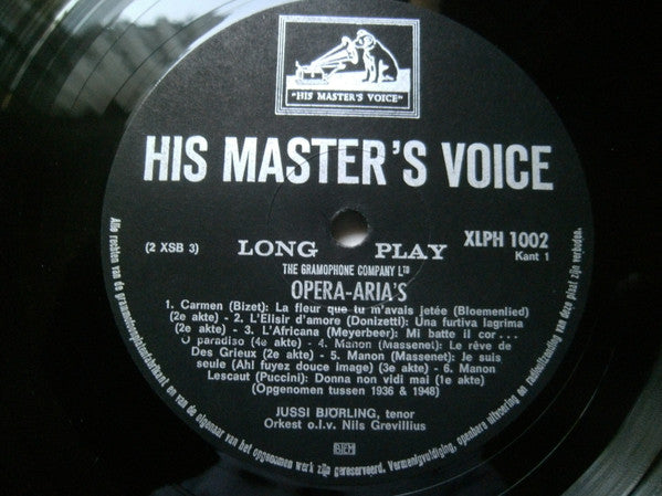Jussi Björling : Opera-Aria's (LP, Comp, Mono)