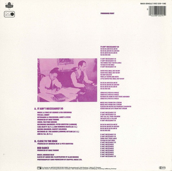 Bronski Beat : It Ain't Necessarily So (12", Maxi)