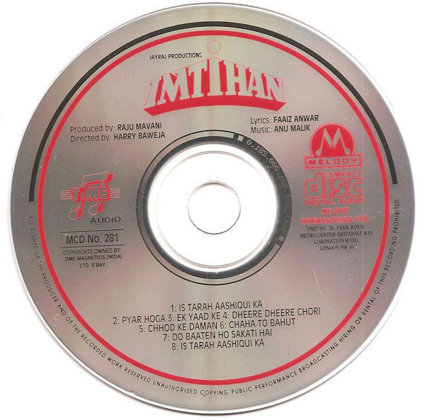 Anu Malik, Faaiz Anwar : Imtihan (CD)