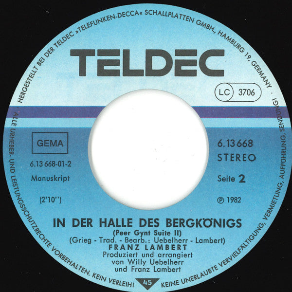 Franz Lambert Und Sein Traumorchester : Toselli-Serenade (7", Single, Promo)