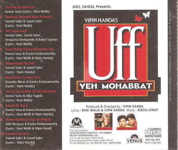 Nikhil-Vinay : Uff Yeh Mohabbat (CD)