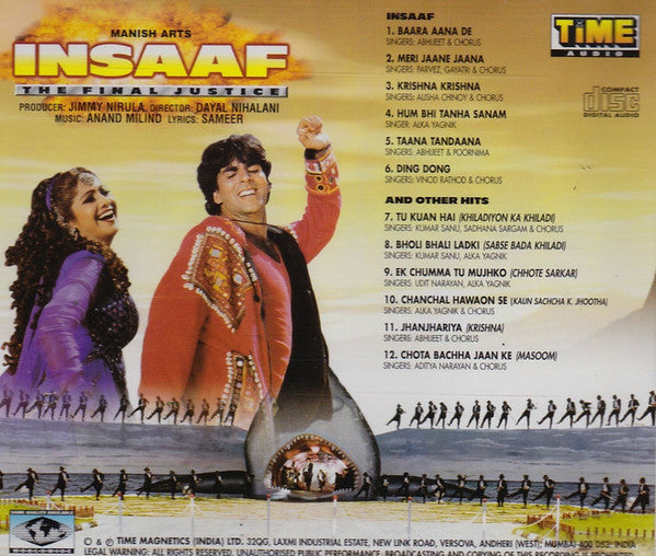 Anand Milind, Sameer : Insaaf (The Final Justice) (CD)