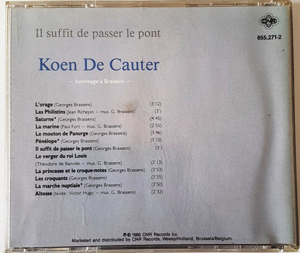Koen De Cauter : Il Suffit De Passer Le Pont (Hommage A Brassens) (CD, Album)