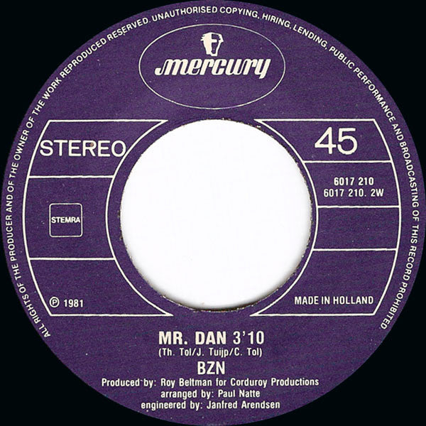 BZN : The Old Calahan "Live" (7", Single)