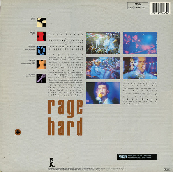 Frankie Goes To Hollywood : Rage Hard (+) (12", Maxi, ZTT)