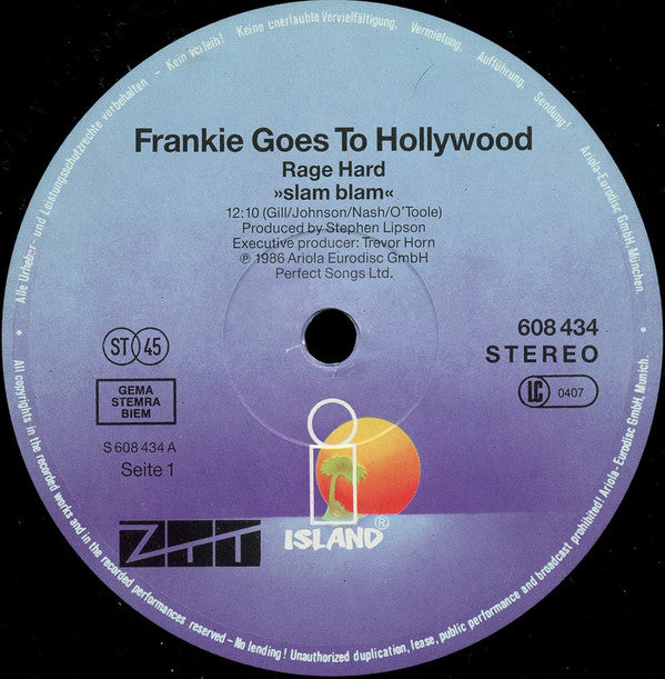 Frankie Goes To Hollywood : Rage Hard (+) (12", Maxi, ZTT)