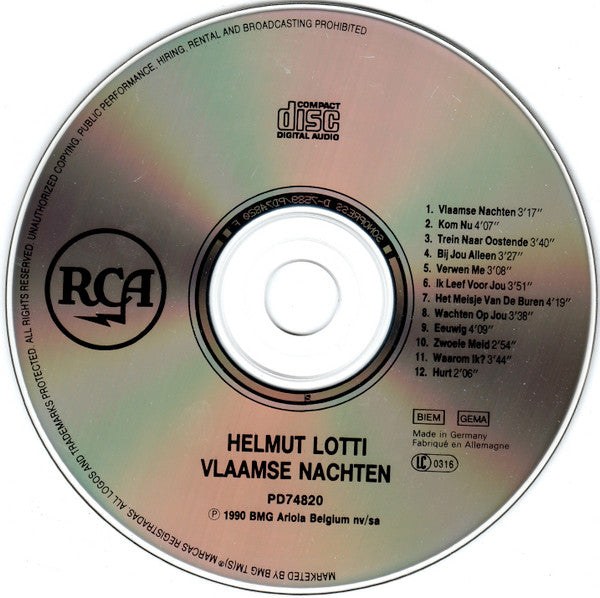 Helmut Lotti : Vlaamse Nachten (CD, Album)