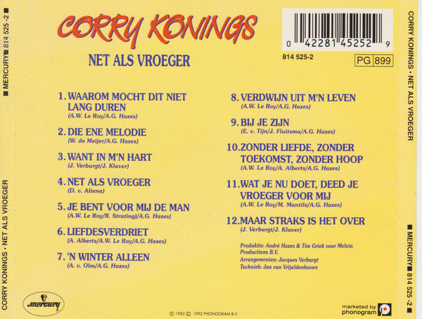 Corry Konings : Net Als Vroeger (CD, RE)