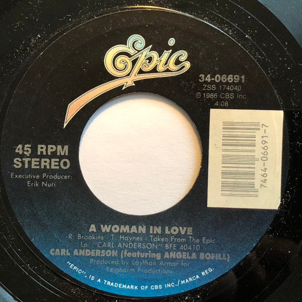Carl Anderson Featuring Angela Bofill : A Woman In Love (7", Single)