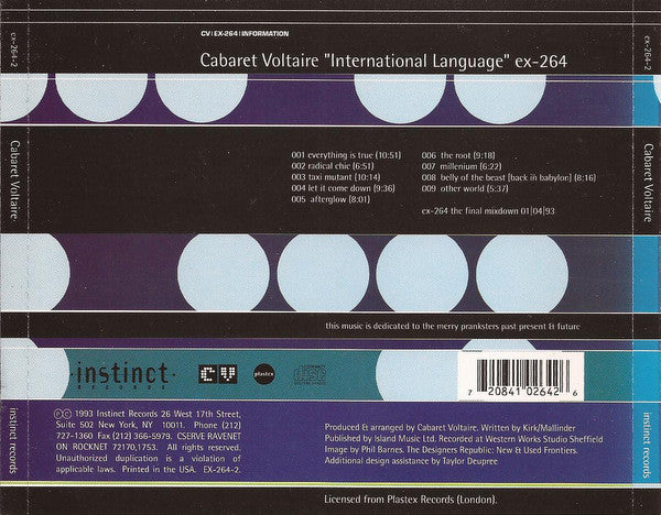 Cabaret Voltaire : International Language (CD, Album)