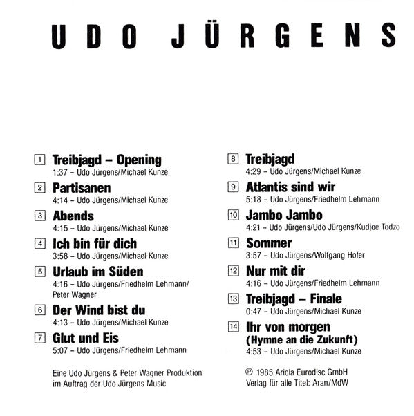 Udo Jürgens : Treibjagd (CD, Album)