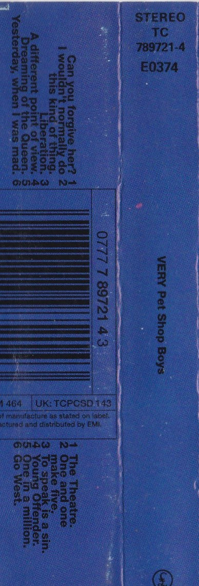 Pet Shop Boys : Very (Cass, Album)