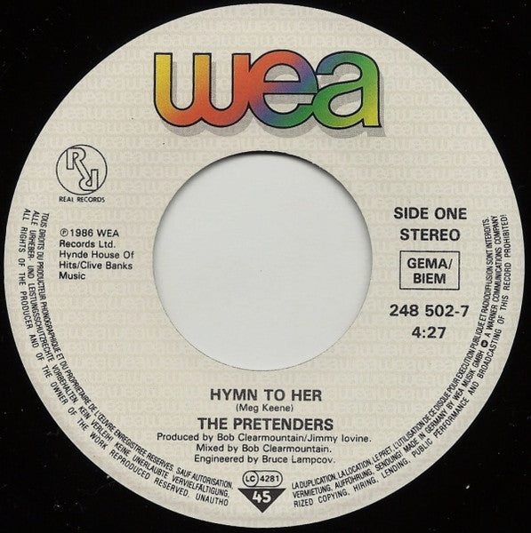 The Pretenders : Hymn To Her (7", Single)