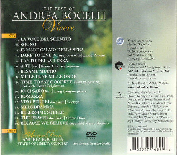 Andrea Bocelli : The Best Of Andrea Bocelli - Vivere (CD, Comp + DVD-V)