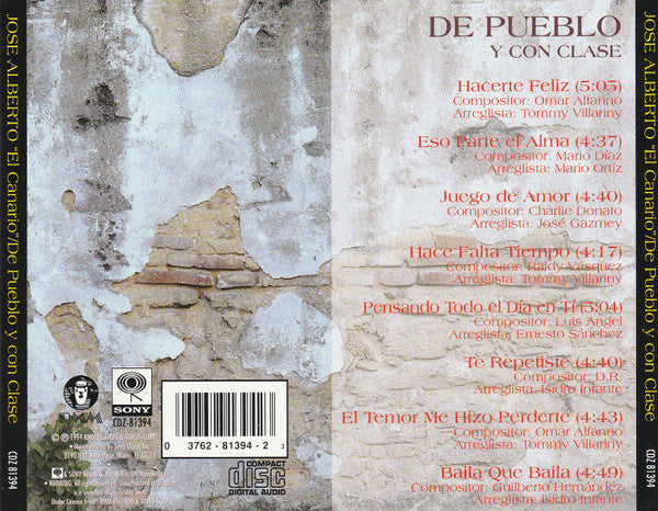 José Alberto 'El Canario' : De Pueblo Y Con Clase (CD, Album)