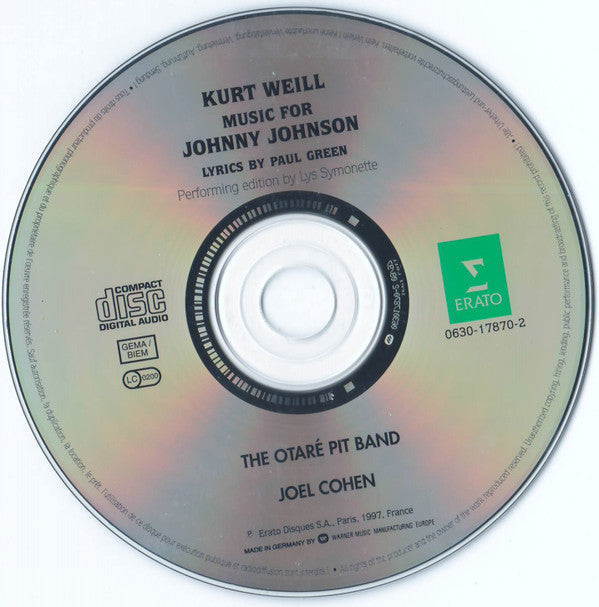 Kurt Weill, Paul Green (3), The Otaré Pit Band, Joel Cohen (3) : Music For Johnny Johnson (CD, Album, 20-)