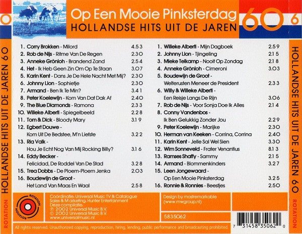 Various : Op Een Mooie Pinksterdag - Hollandse Hits Uit De Jaren 60 (2xCD, Comp)