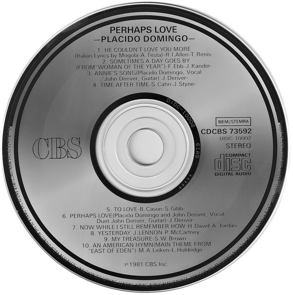 Placido Domingo With John Denver : Perhaps Love (CD, Album)