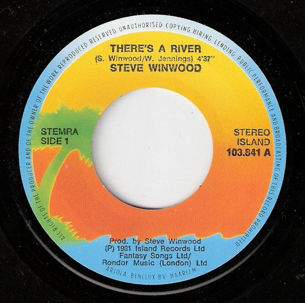 Steve Winwood : There's A River (7", Single)